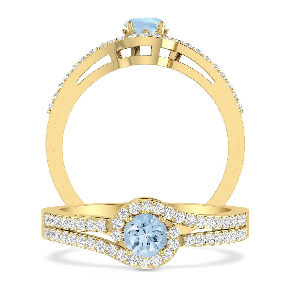 Yellow Gold - Aquamarine