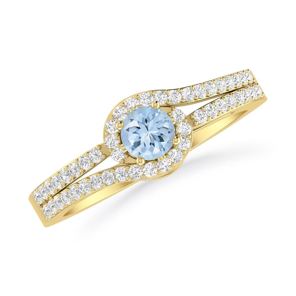 Yellow Gold - Aquamarine