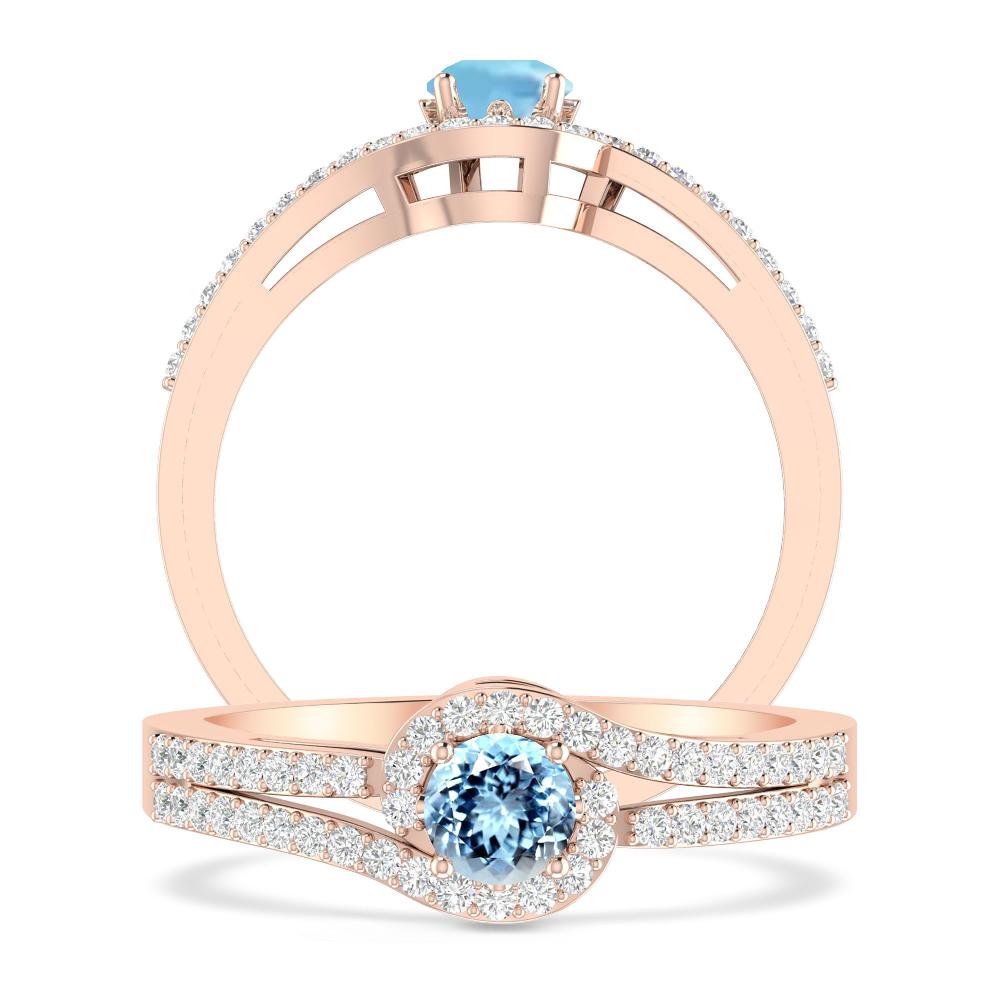 Rose Gold - Aquamarine