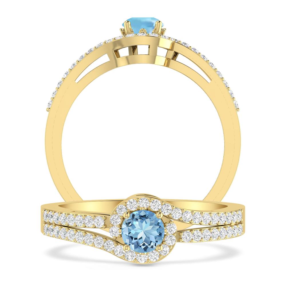 Yellow Gold - Aquamarine