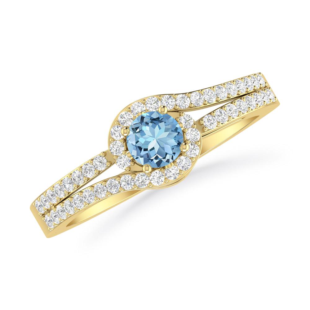 Yellow Gold - Aquamarine