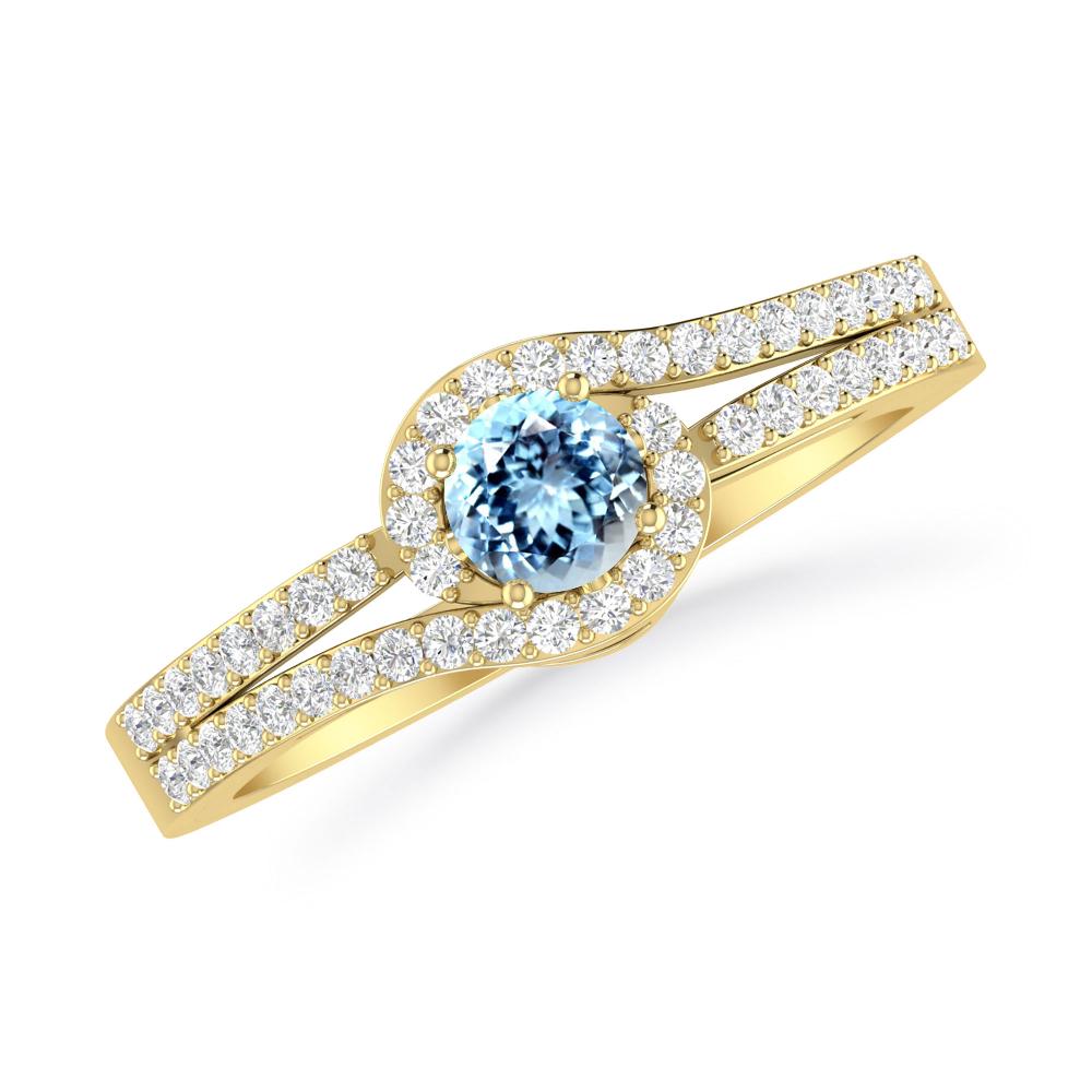 Yellow Gold - Aquamarine