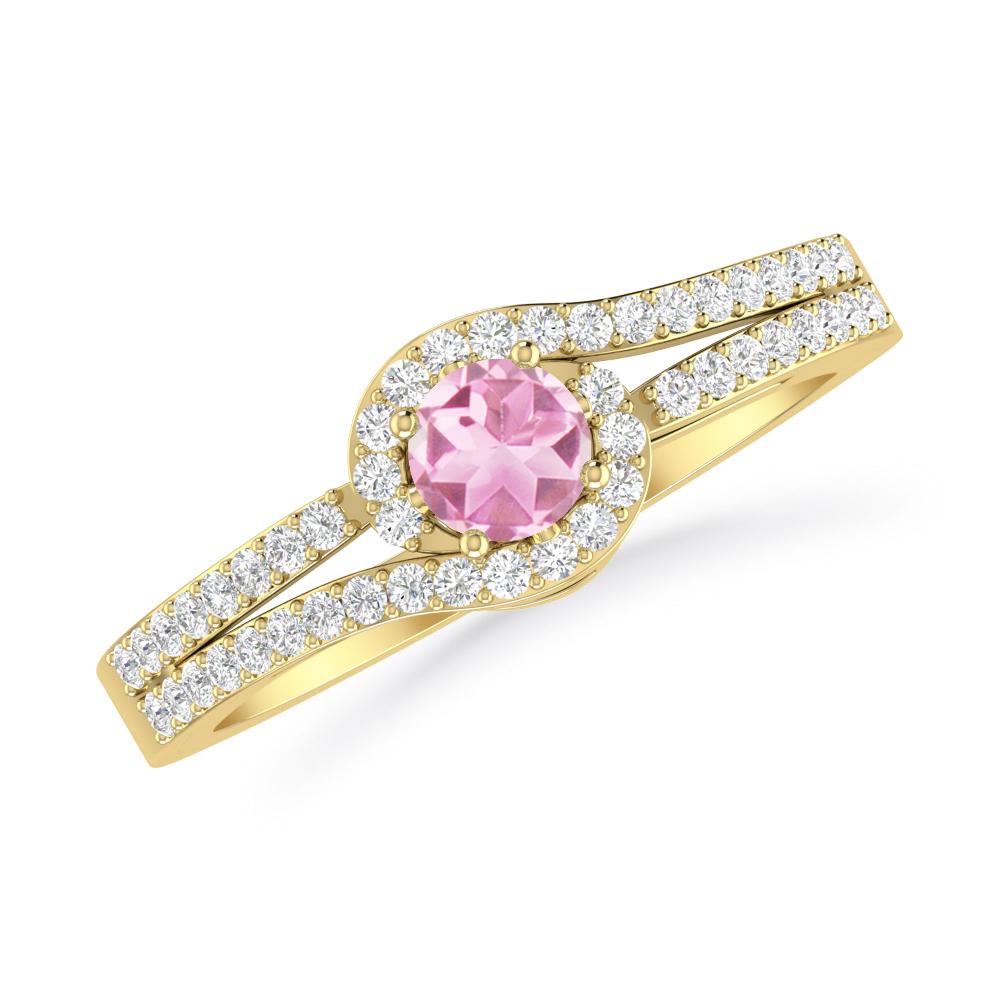 Yellow Gold - Pink Tourmaline