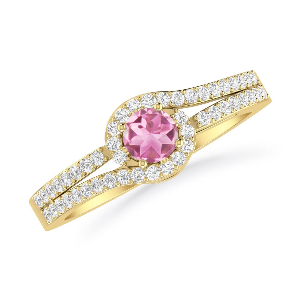 Yellow Gold - Pink Tourmaline