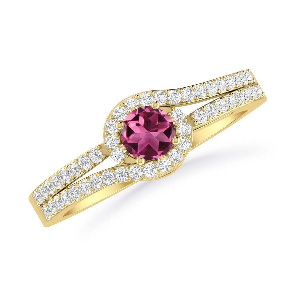 Yellow Gold - Pink Tourmaline