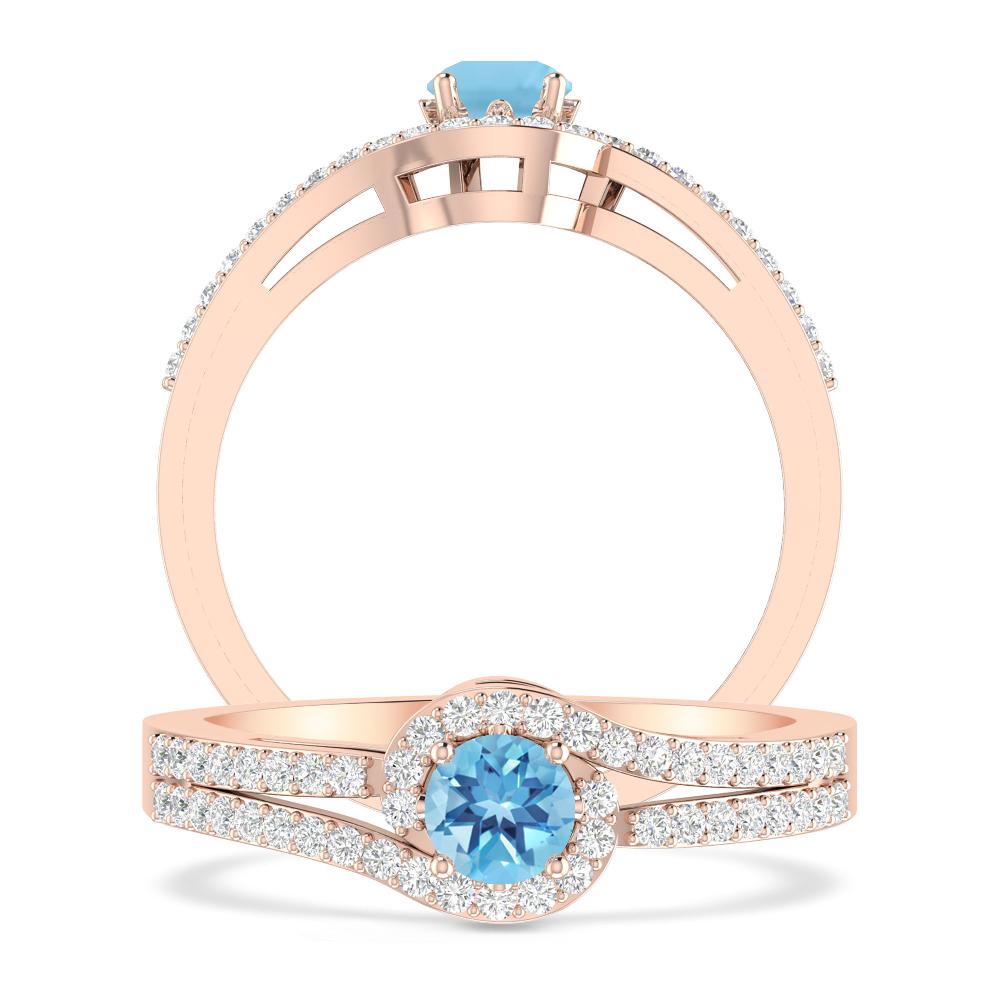 Rose Gold - Blue Topaz