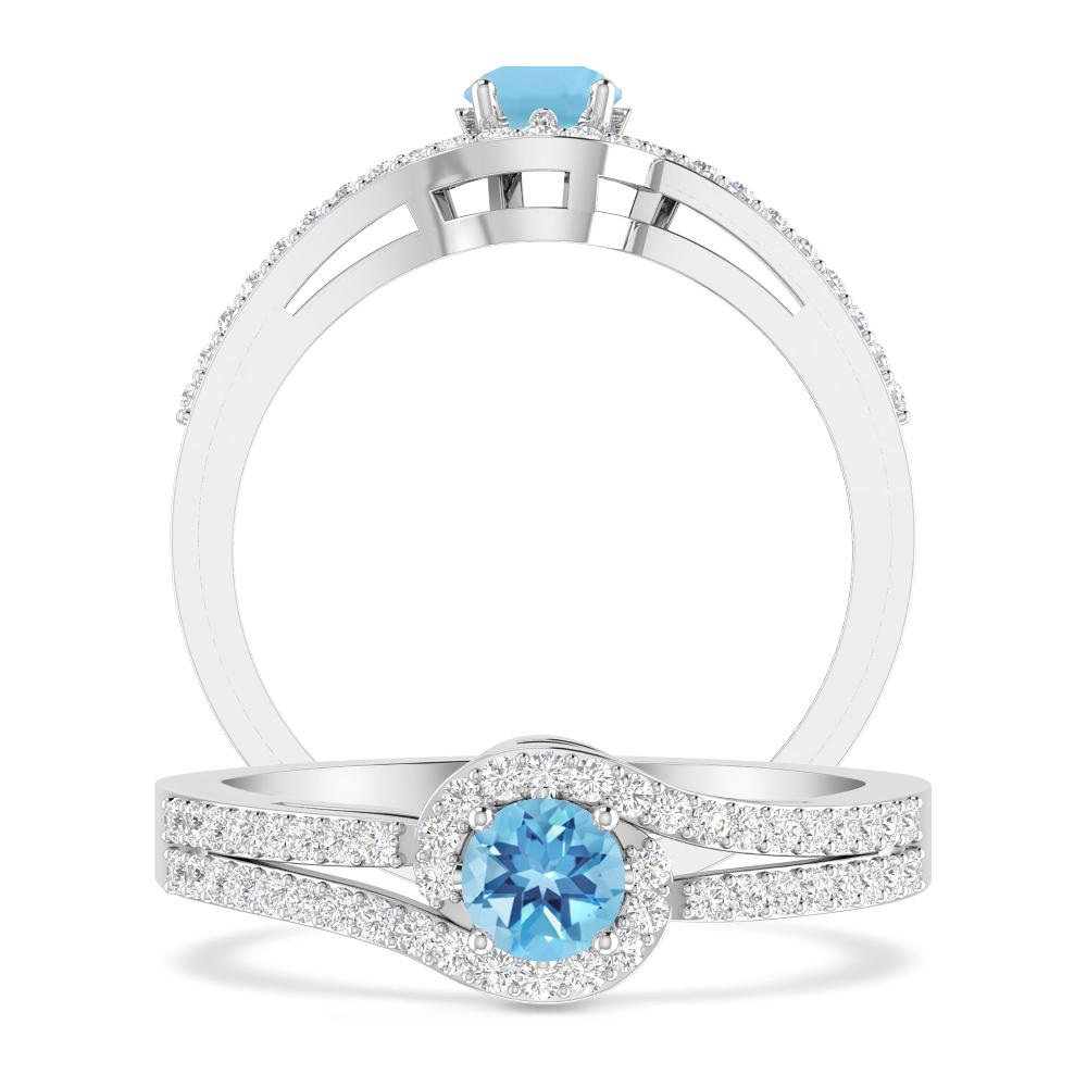 White Gold - Blue Topaz