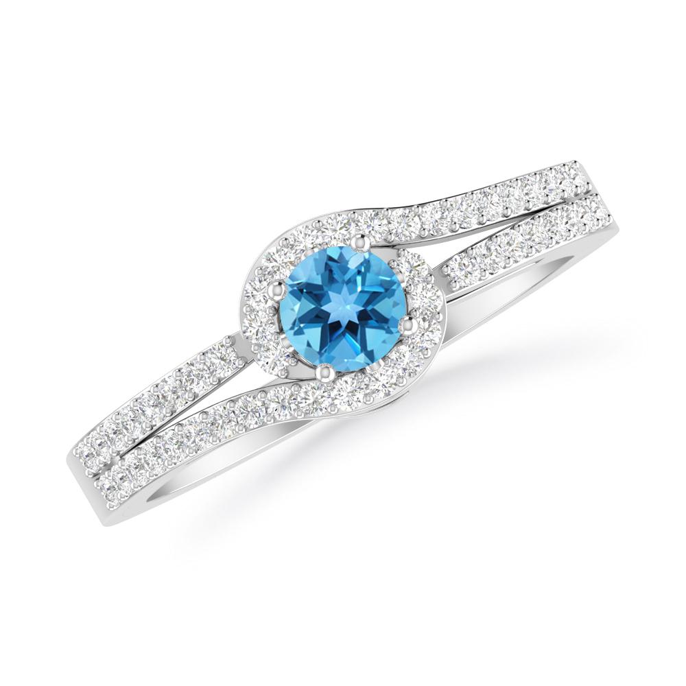 White Gold - Blue Topaz