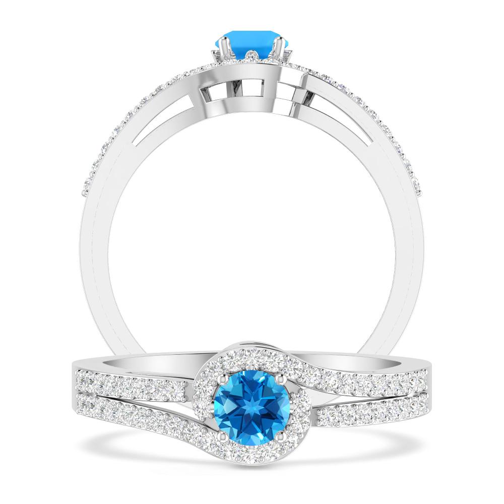 White Gold - Blue Topaz