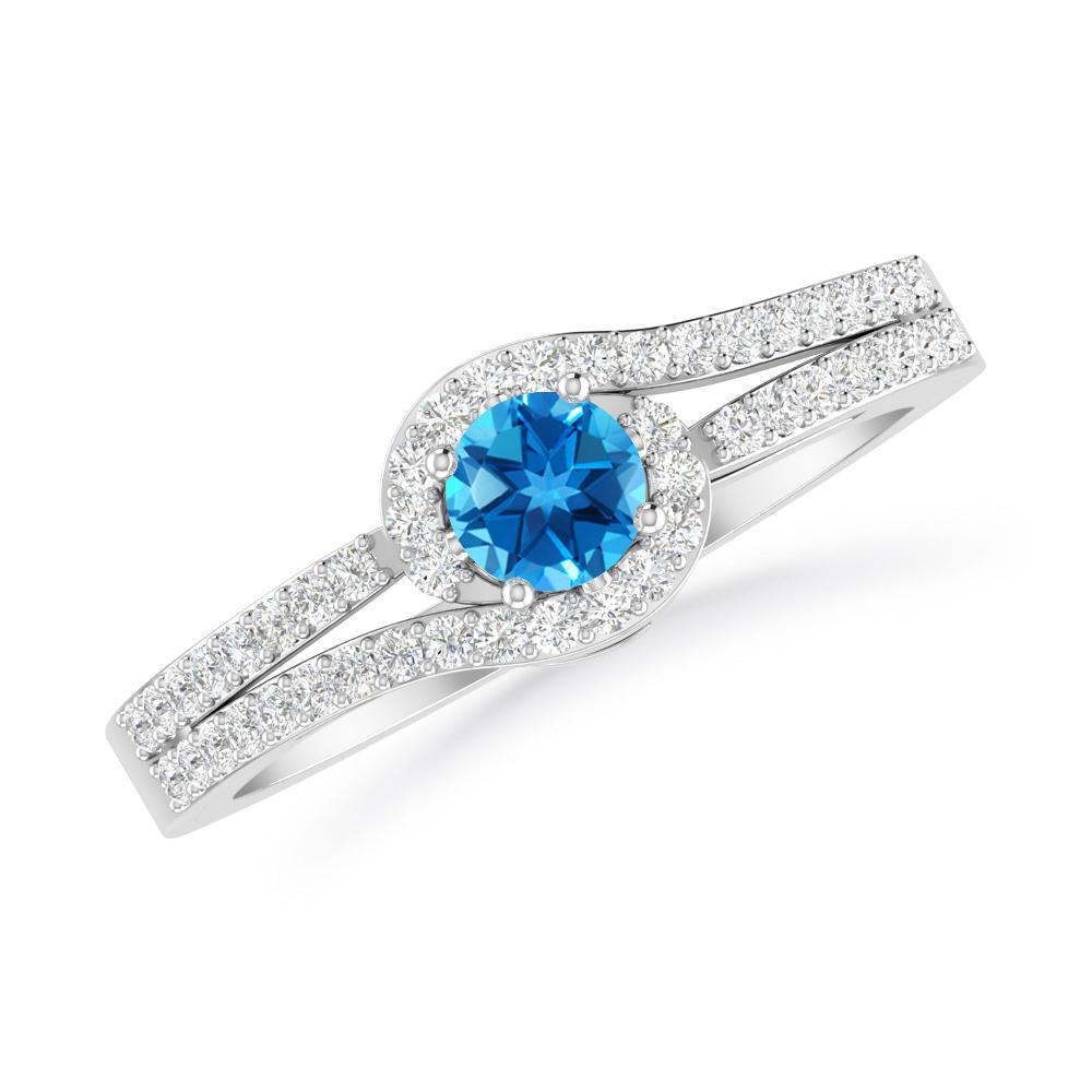 White Gold - Blue Topaz