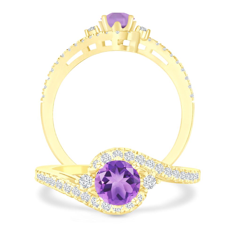 Yellow Gold - Amethyst