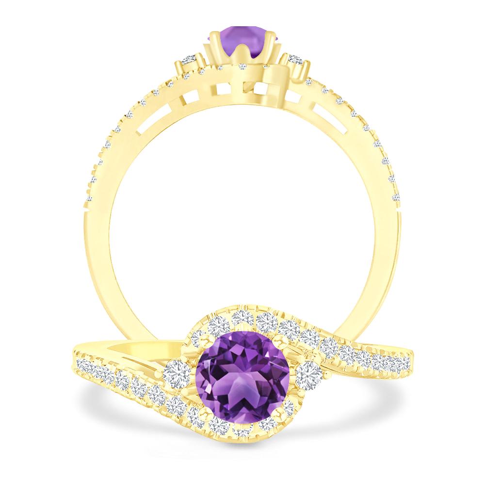 Yellow Gold - Amethyst