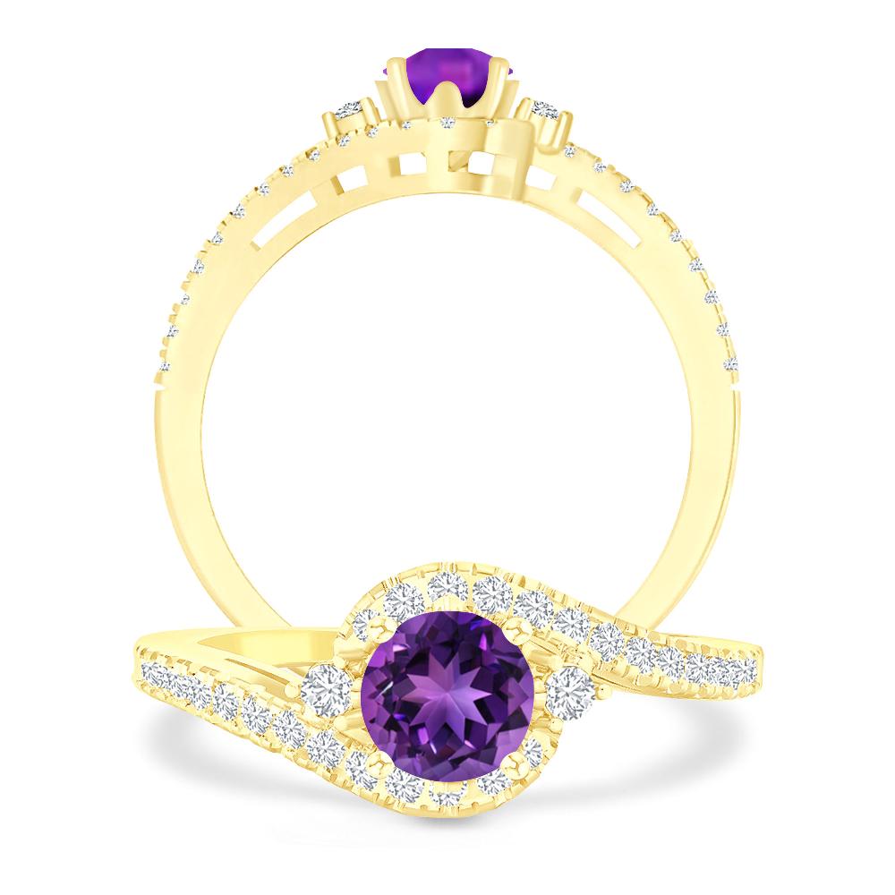 Yellow Gold - Amethyst