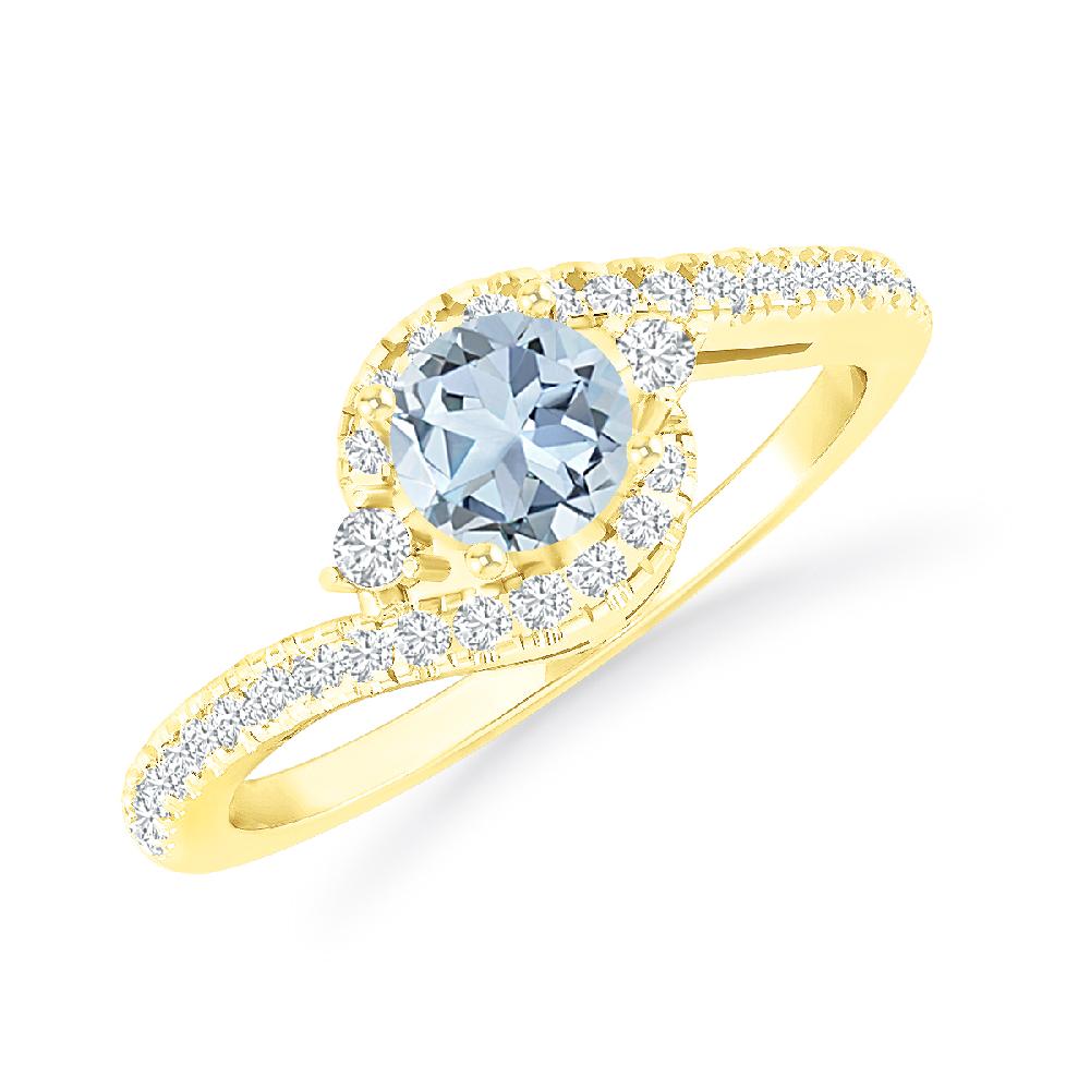 Yellow Gold - Aquamarine