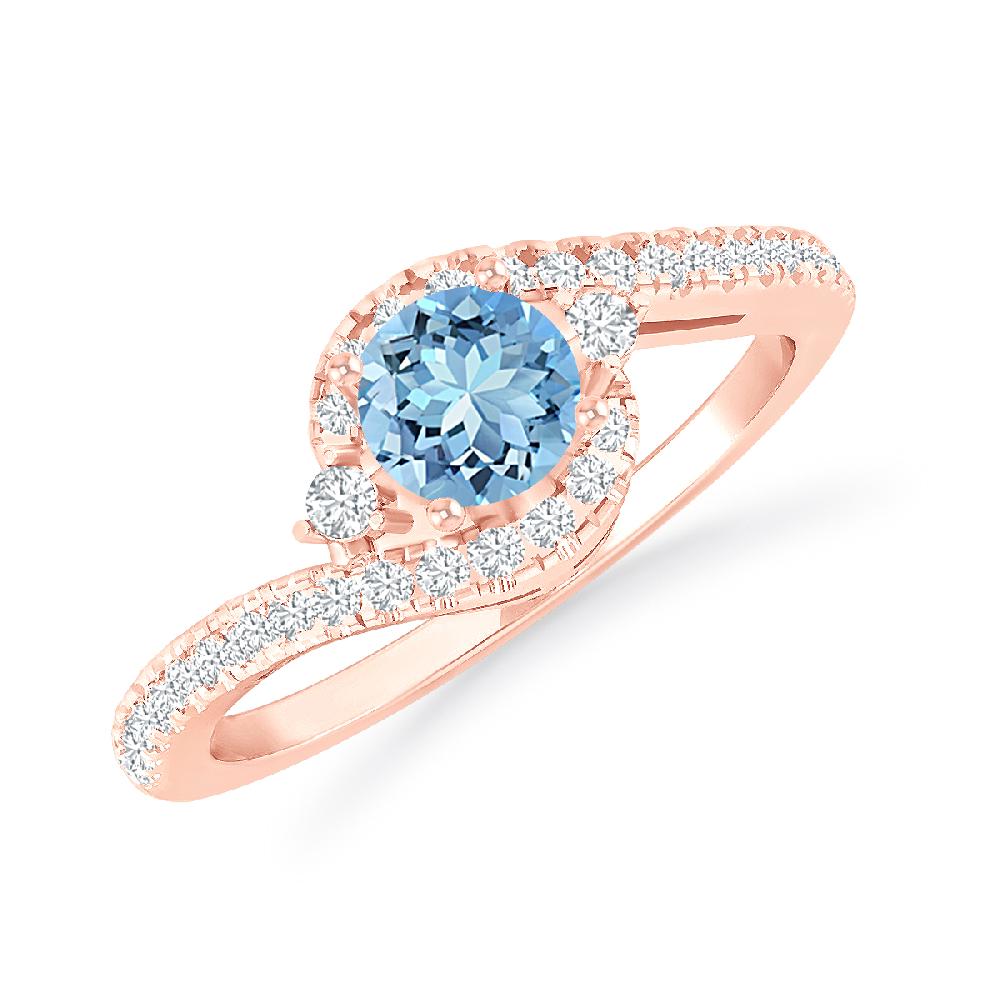 Rose Gold - Aquamarine