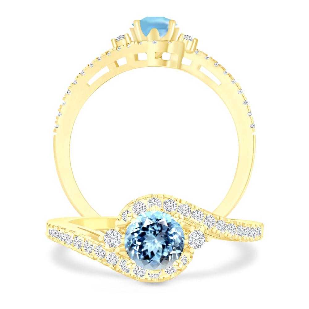 Yellow Gold - Aquamarine