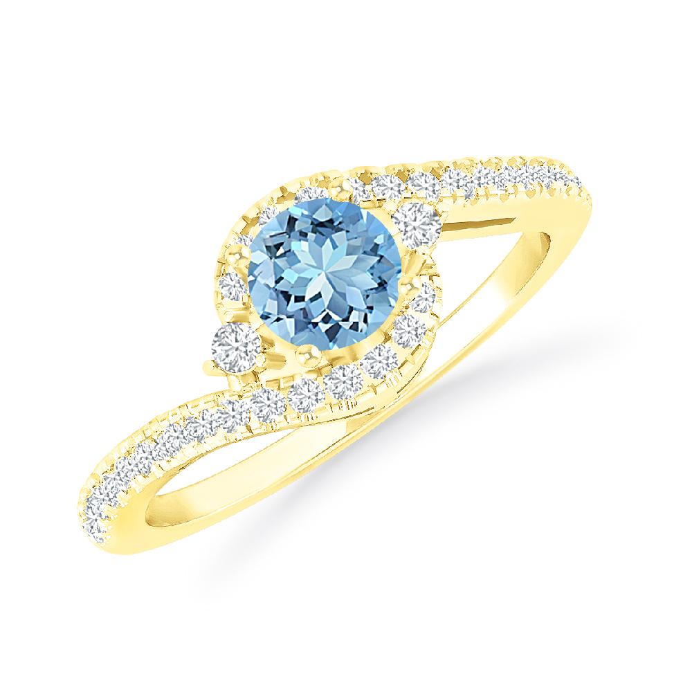 Yellow Gold - Aquamarine