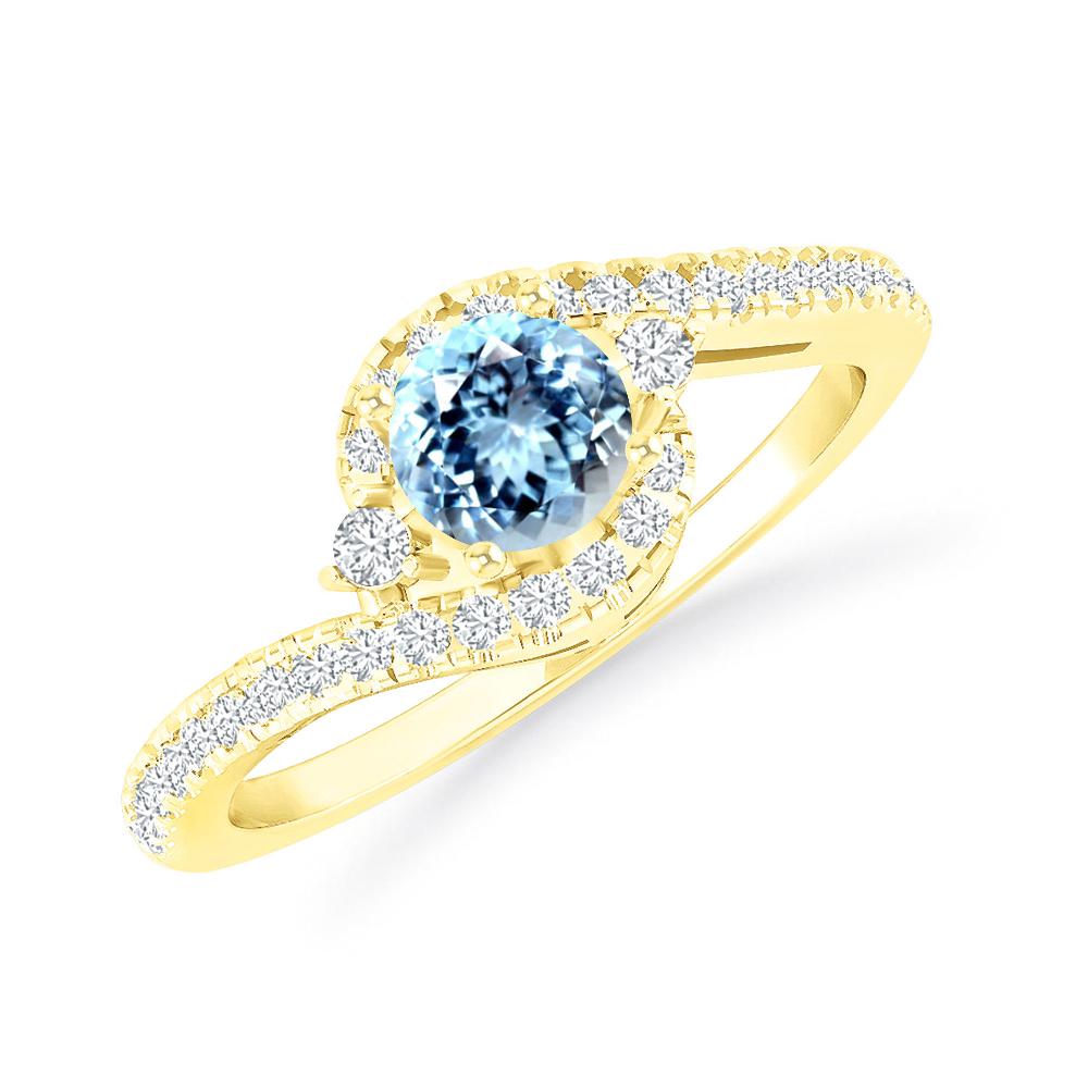 Yellow Gold - Aquamarine