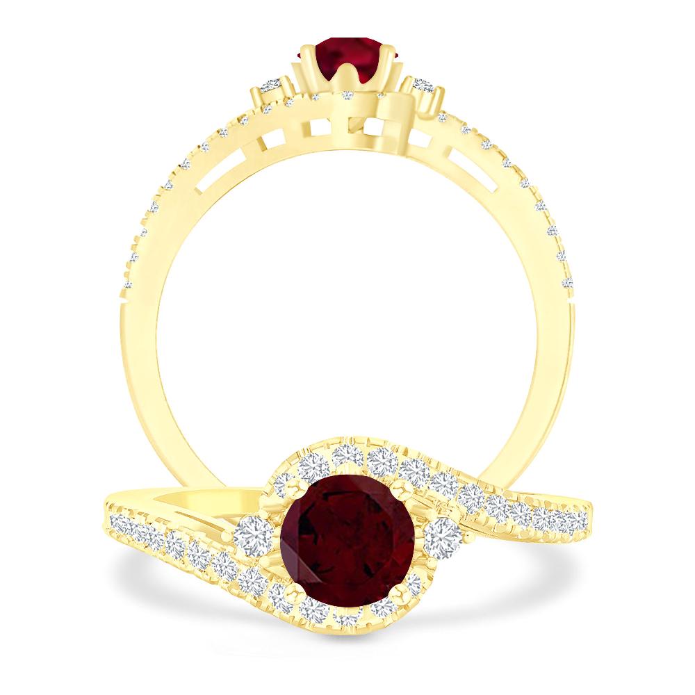 Yellow Gold - Garnet