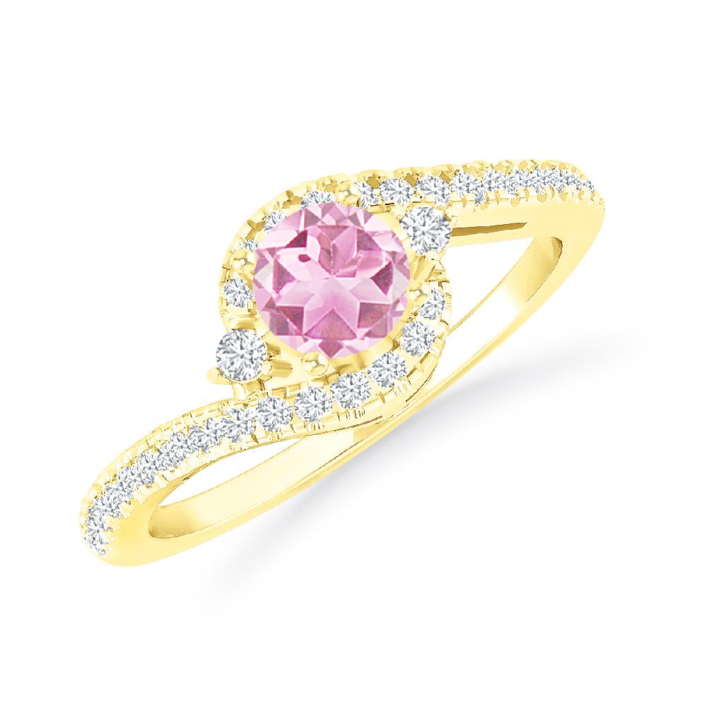 Yellow Gold - Pink Tourmaline