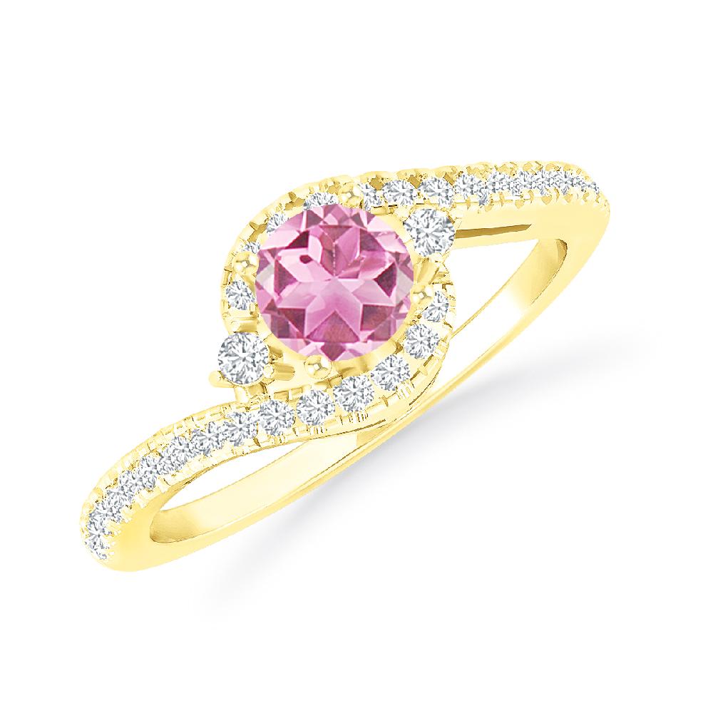 Yellow Gold - Pink Tourmaline