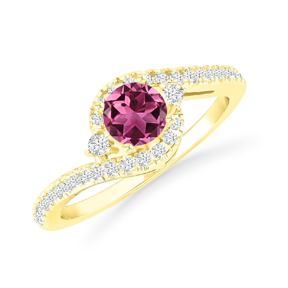 Yellow Gold - Pink Tourmaline