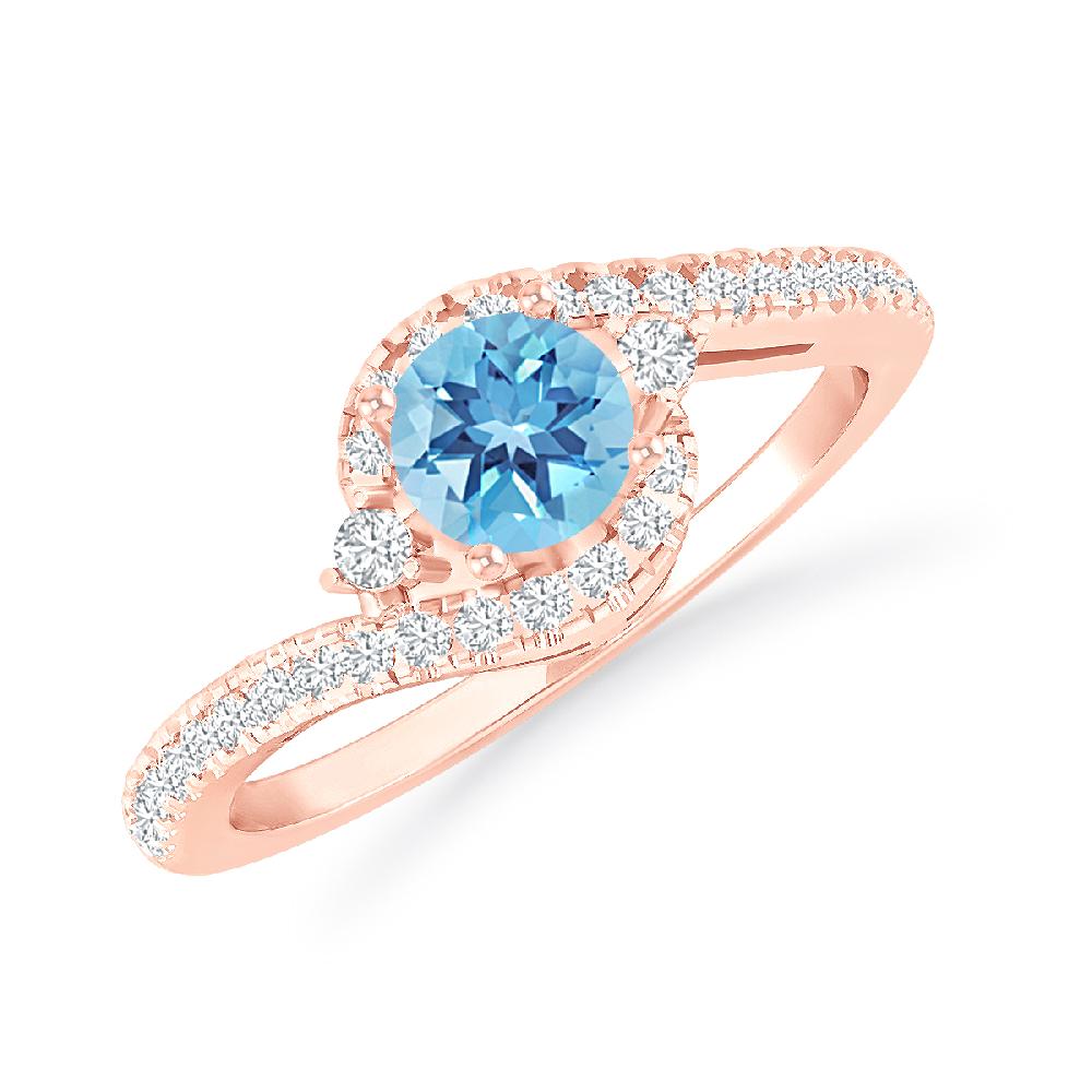 Rose Gold - Blue Topaz