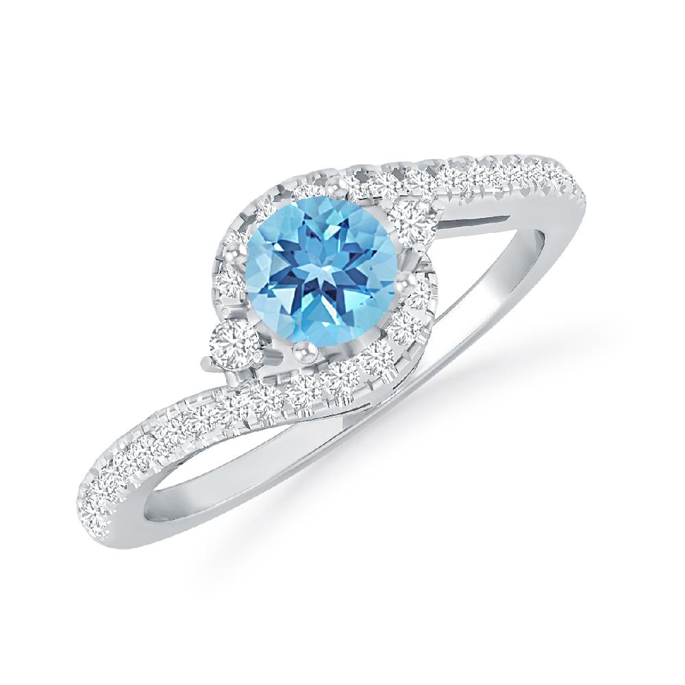 White Gold - Blue Topaz