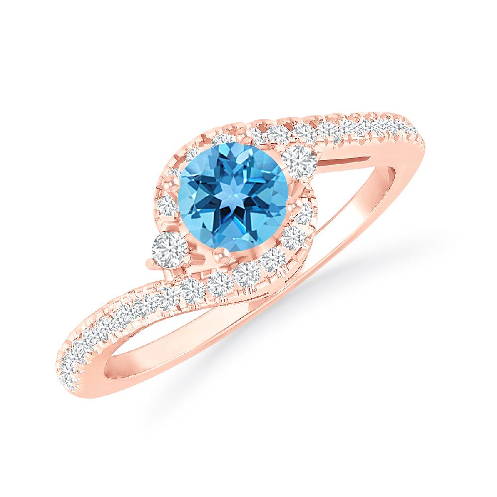 Rose Gold - Blue Topaz