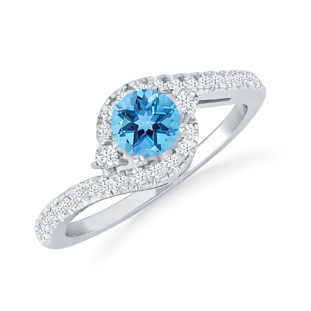 White Gold - Blue Topaz