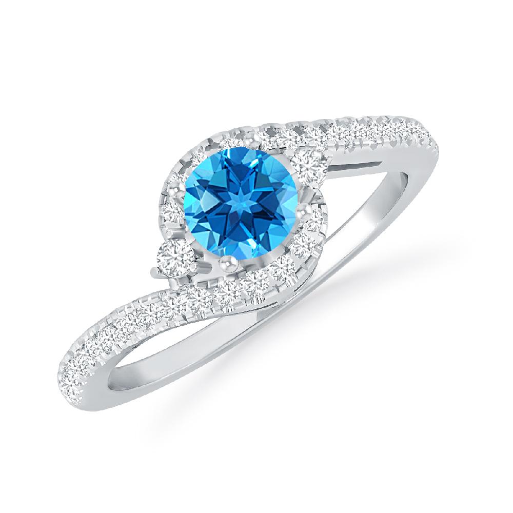 White Gold - Blue Topaz