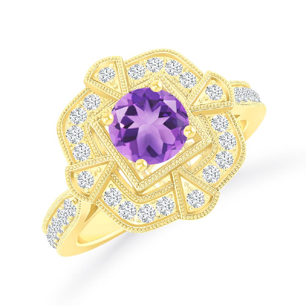 Yellow Gold - Amethyst