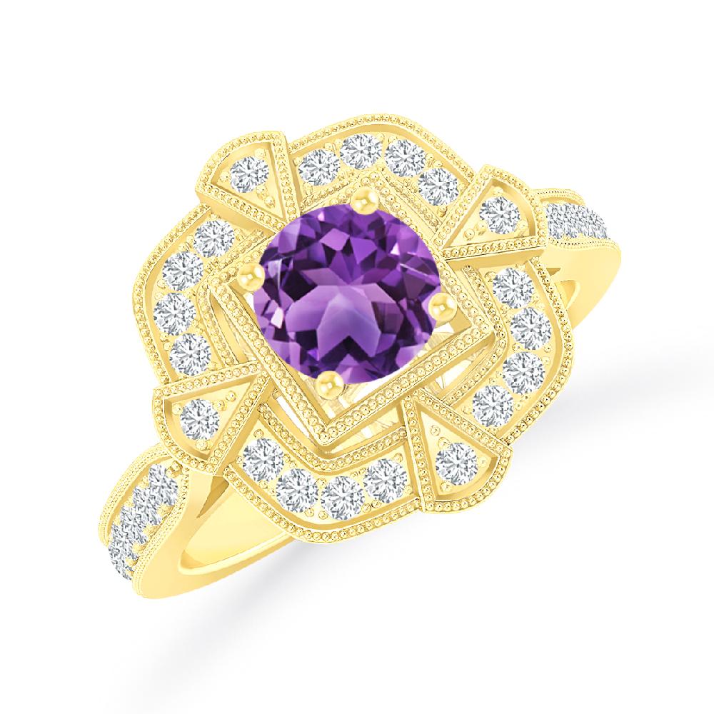 Yellow Gold - Amethyst