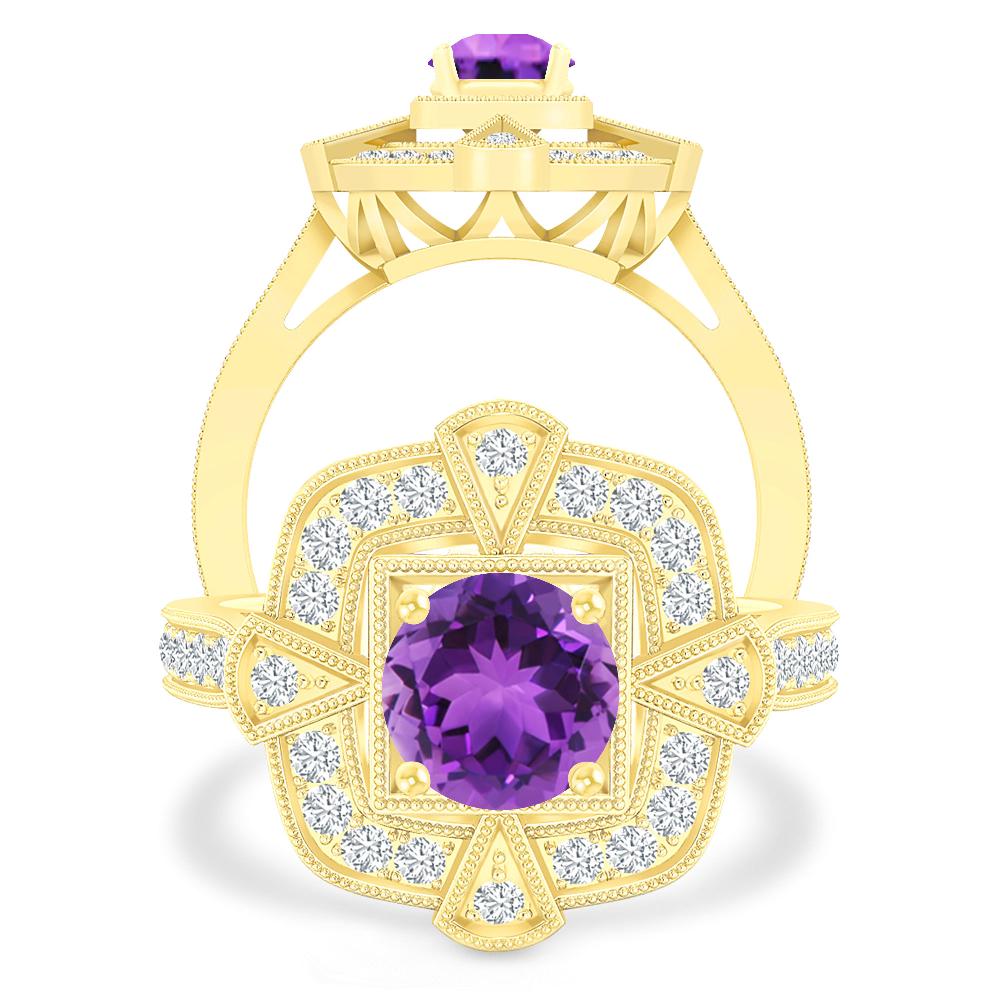 Yellow Gold - Amethyst