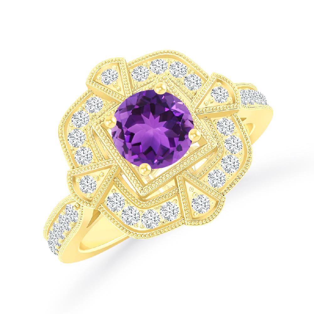 Yellow Gold - Amethyst