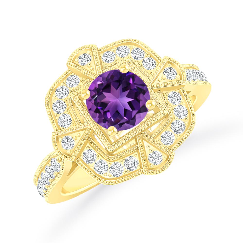 Yellow Gold - Amethyst