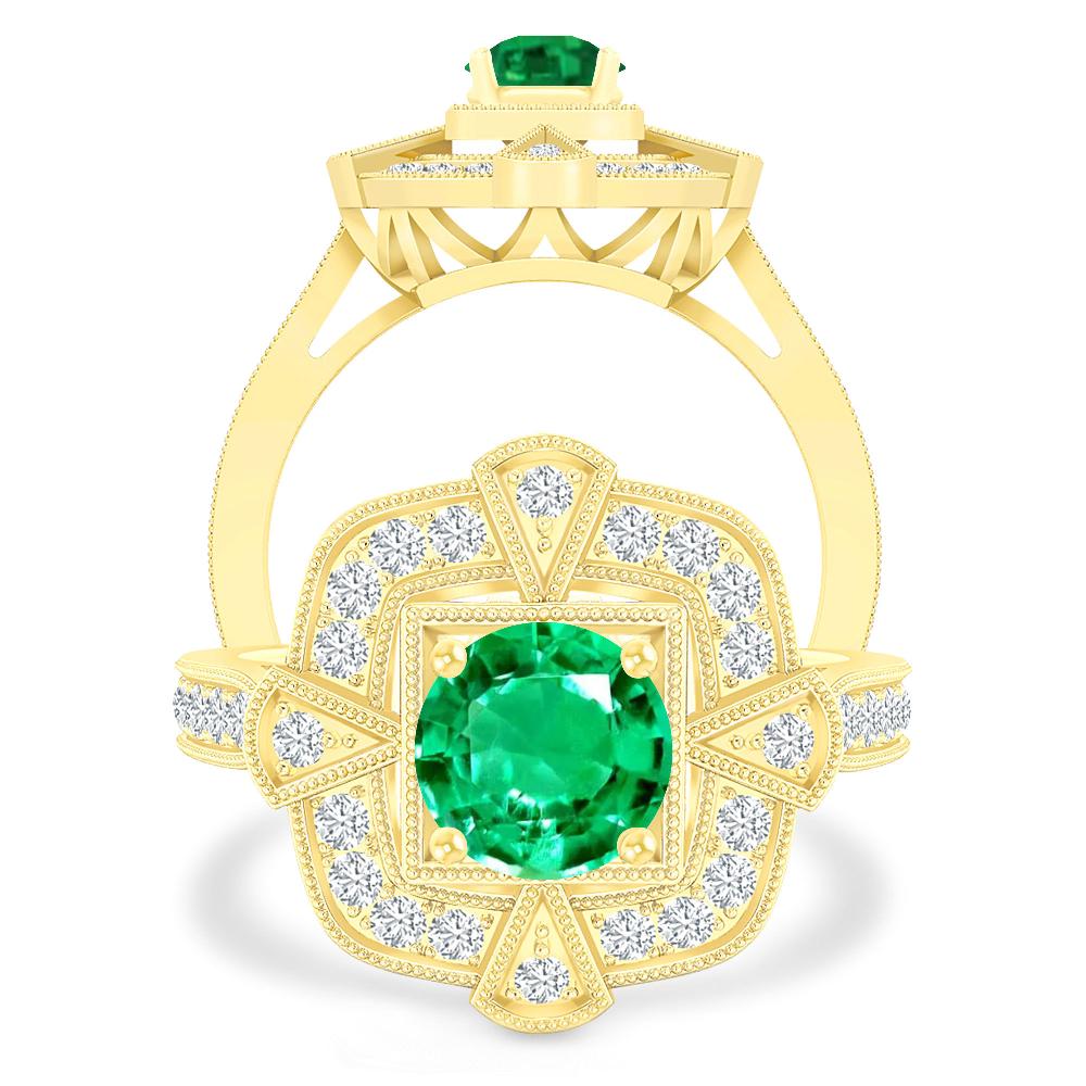 Yellow Gold - Emerald