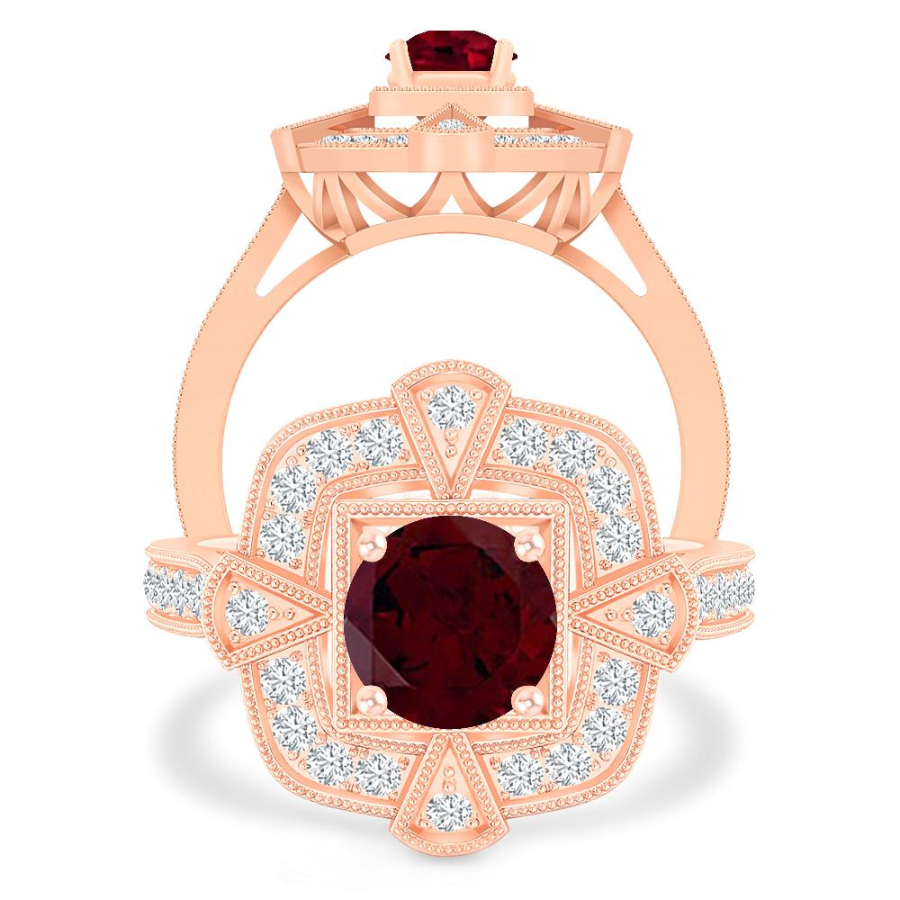 Rose Gold - Garnet