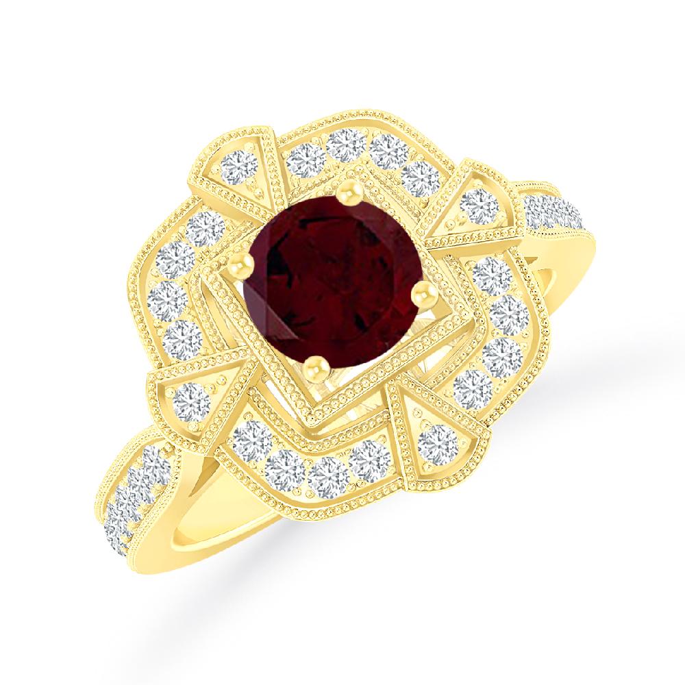 Yellow Gold - Garnet