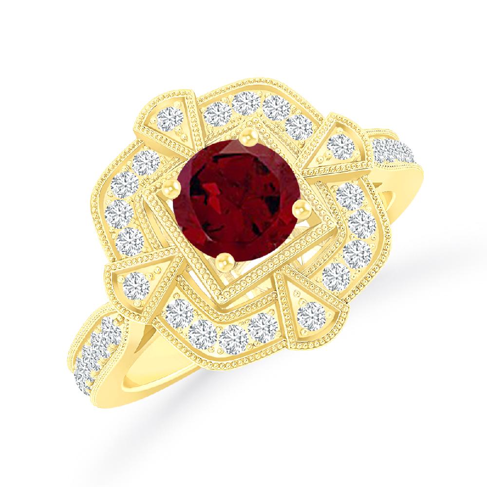 Yellow Gold - Garnet