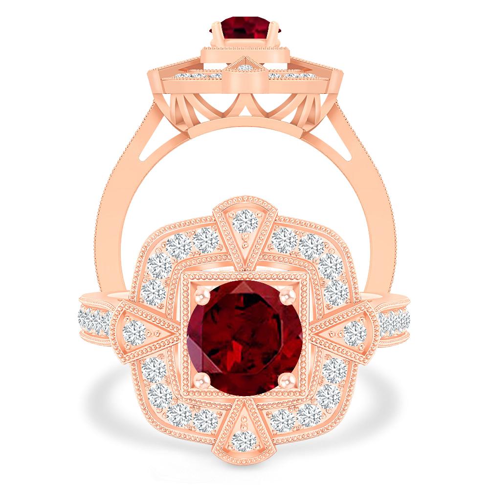 Rose Gold - Garnet