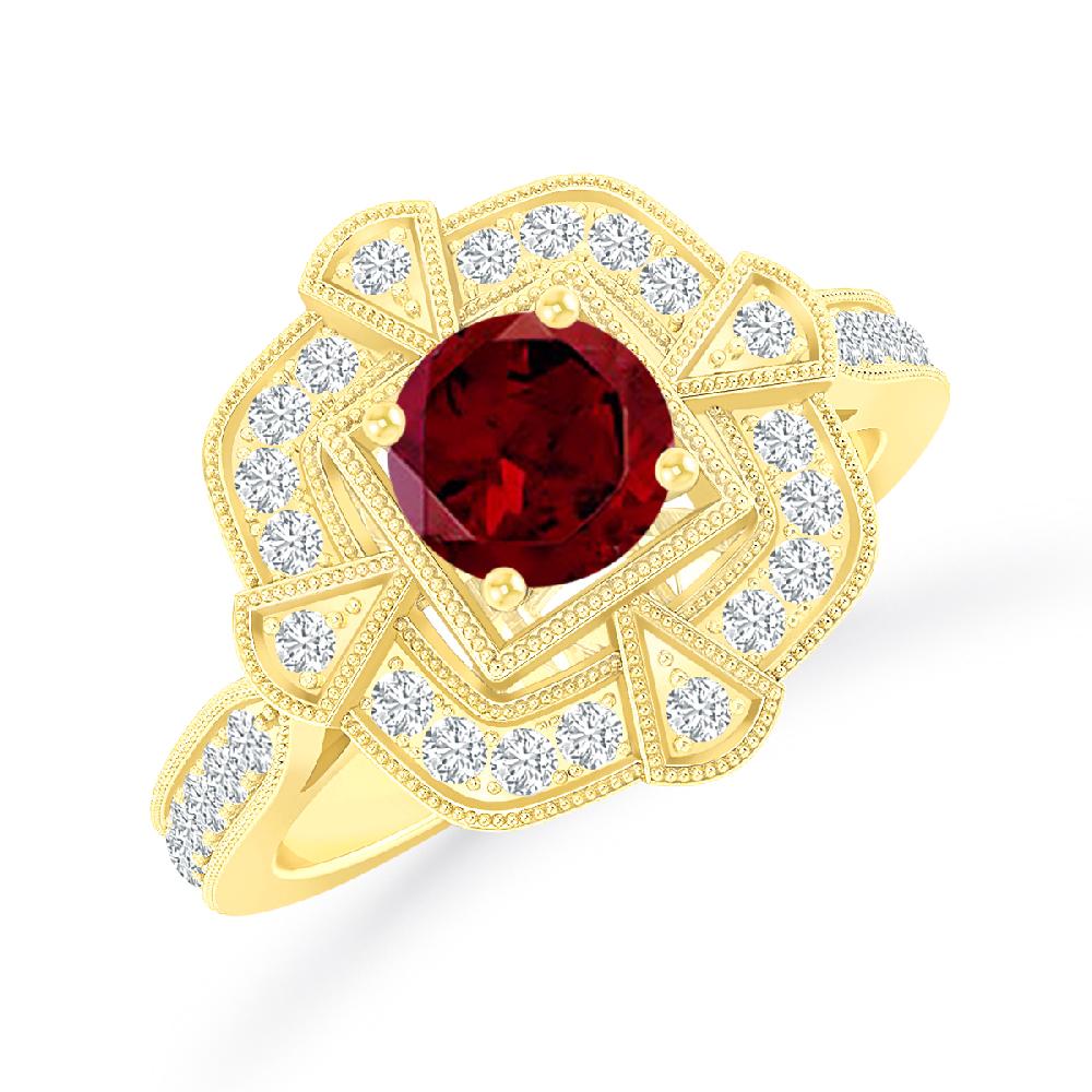 Yellow Gold - Garnet