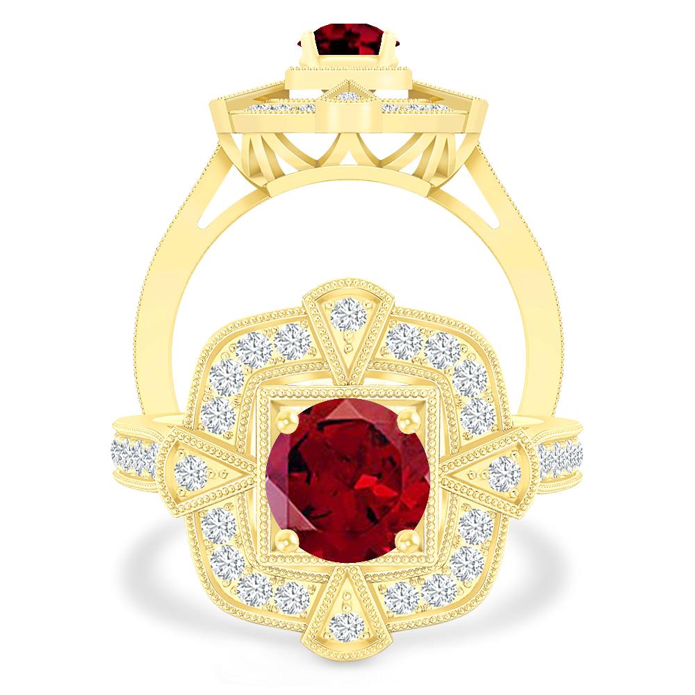 Yellow Gold - Garnet