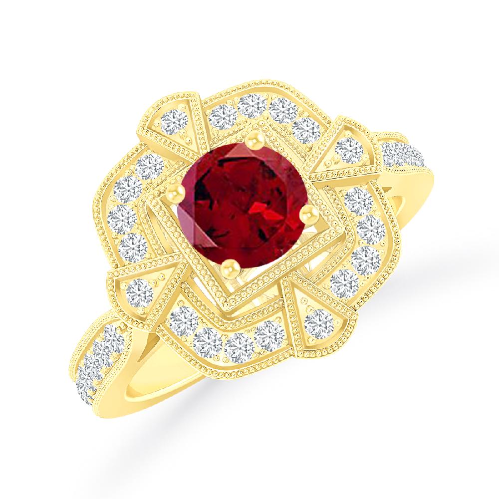 Yellow Gold - Garnet