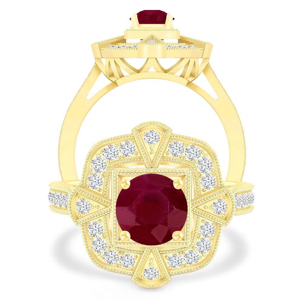 Yellow Gold - Ruby