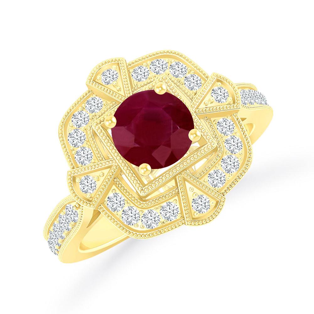 Yellow Gold - Ruby