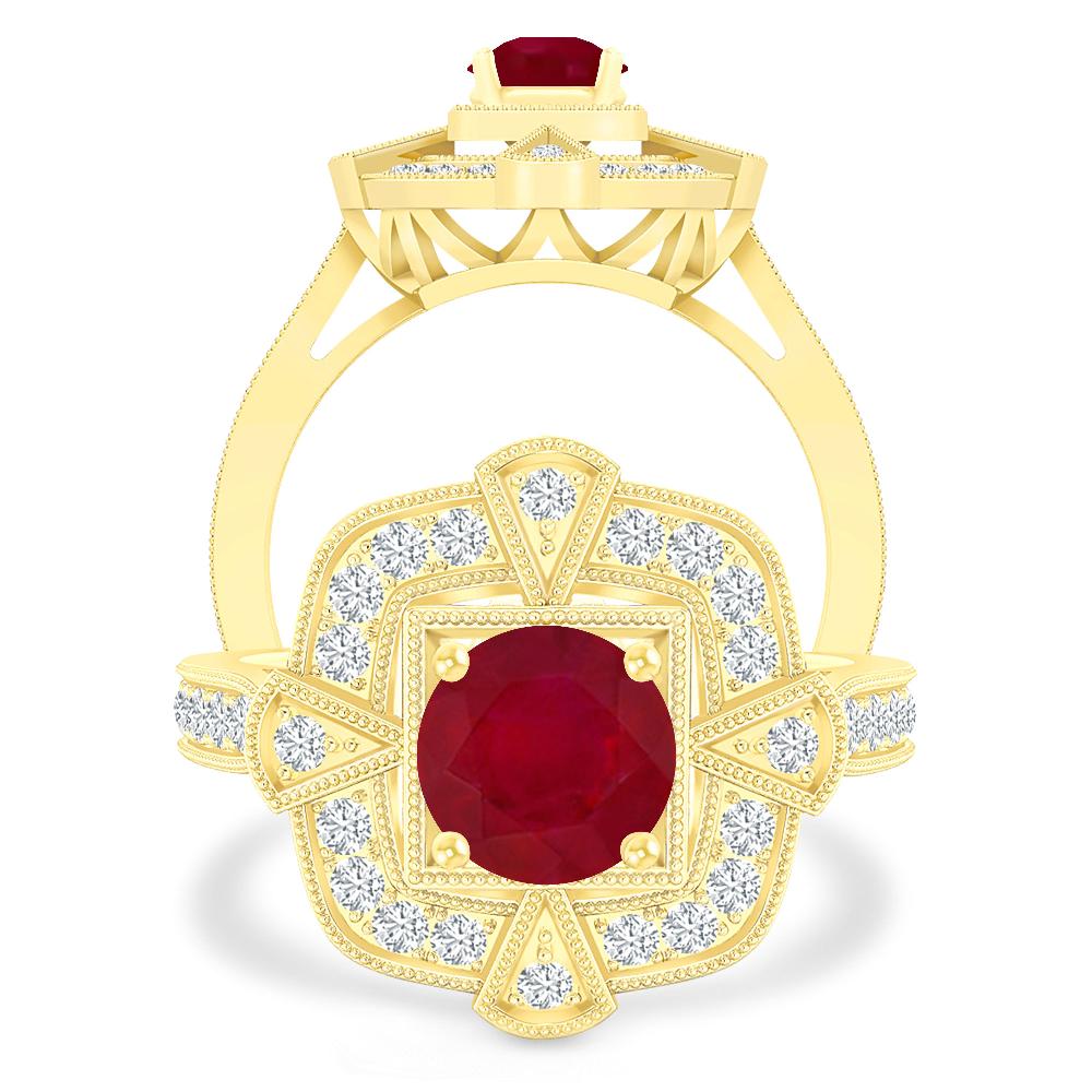 Yellow Gold - Ruby