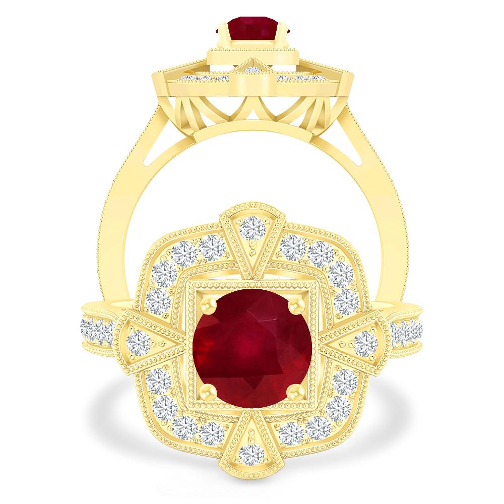 Yellow Gold - Ruby