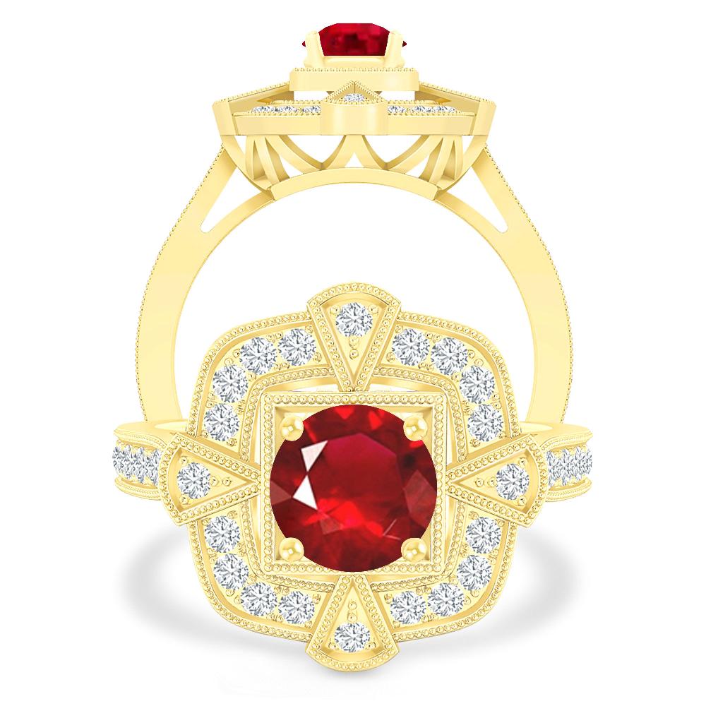 Yellow Gold - Ruby