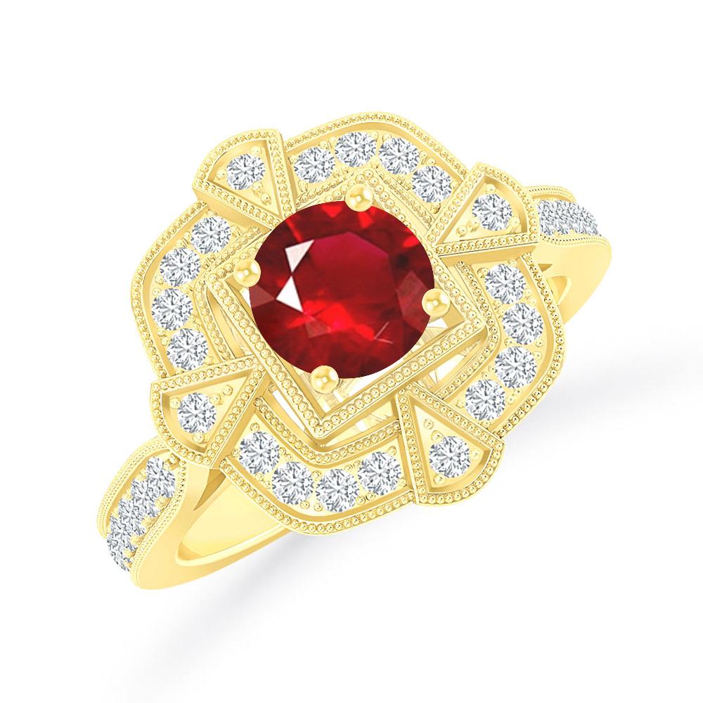 Yellow Gold - Ruby